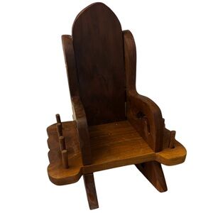 Vintage Sewing Assistant Wooden Rocking Chair Thread Holder.